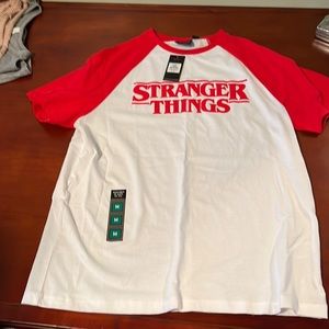 Red and white new with tags Stranger Things baseball style shirt